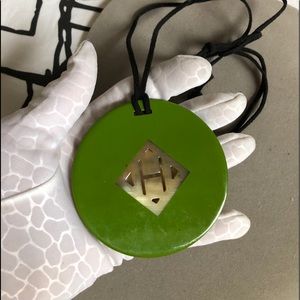 Hermès Style Carved Horn Huge Oversized Necklace